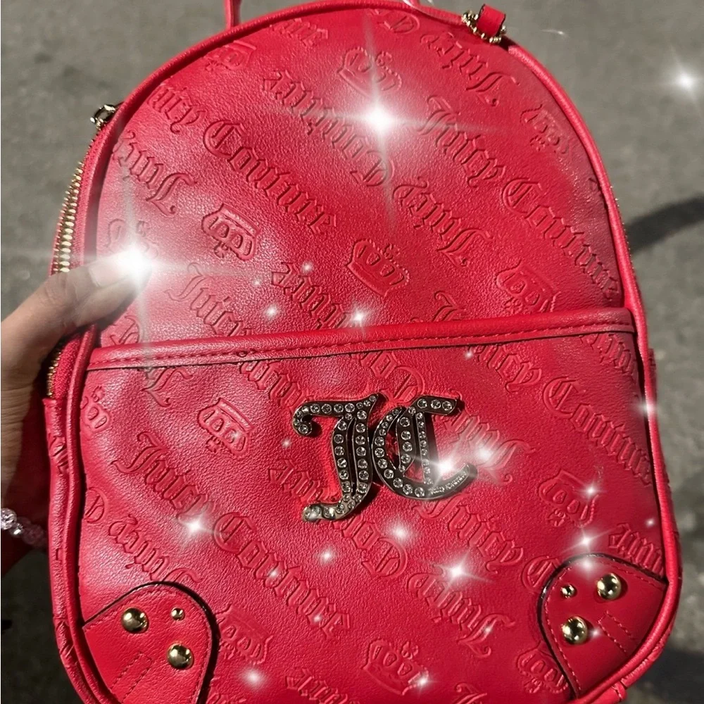 Juicy Couture Monogram Red Mini Backpack - Picture 1 of 3